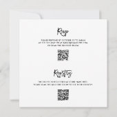 Modern Script QR-code RSVP Registry Couples Douche Kaart (Achterkant)