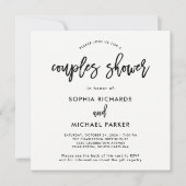 Modern Script QR-code RSVP Registry Couples Douche Kaart (Voorkant)