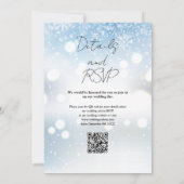 Modern Script QR Code Sneeuwvlokken Winter Bruilof Kaart (Achterkant)