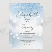 Modern Script QR Code Sneeuwvlokken Winter Bruilof Kaart (Voorkant / Achterkant)