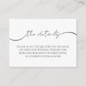 Modern Script QR Code Trouwgegevens Informatiekaartje (Voorkant)
