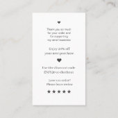 Modern Script QR Code White Order Dank u Visitekaartje (Achterkant)