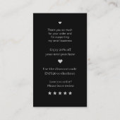 Modern Script QR Code Zwart Bestellen Dank u Visitekaartje (Achterkant)