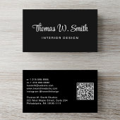 Modern Script QR Code Zwart Visitekaartje