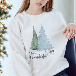 Modern Script Quote Waterverf kerstboom Trui
