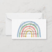 Modern script Rainbow baby shower luier loterij Notitiekaartje (Voorkant)