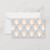 Modern script Rainbow baby shower luier loterij Notitiekaartje (Achterkant)