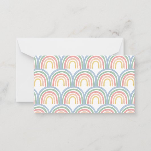 Modern script Rainbow baby shower luier loterij Notitiekaartje (Achterkant)