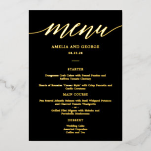 Modern Script REAL FOLIE Elegant Menu Kaart