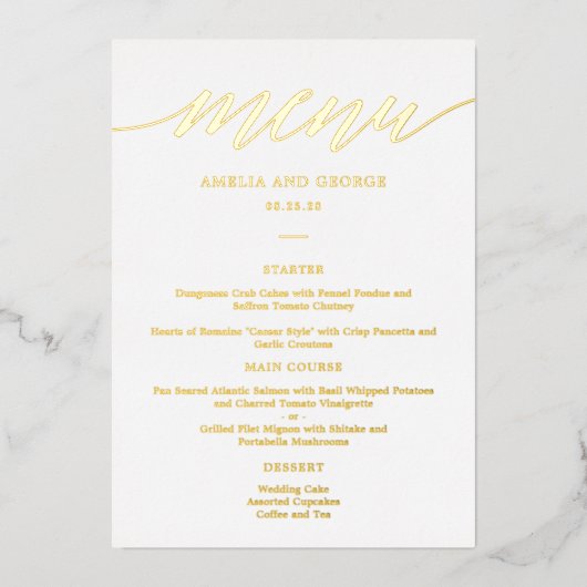 Modern Script REAL FOLIE Elegant Menu Kaart (Voorkant)