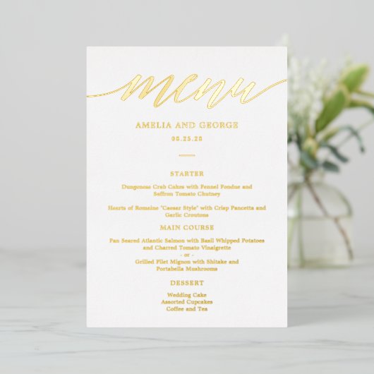 Modern Script REAL FOLIE Elegant Menu Kaart (Staand Voorkant)