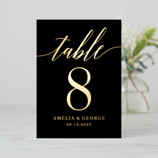Modern Script REAL FOLIE Tafelnummer Kaart (Staand Voorkant)