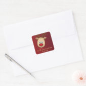 Modern Script Red Merry Christmas Custom Square Vierkante Sticker (Envelop)