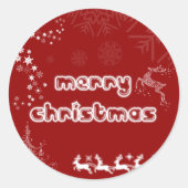 Modern Script Red Merry Christmas Round Sticker (Voorkant)