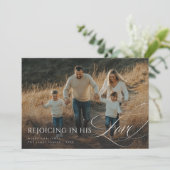 Modern Script Religieuze Christelijke Foto Kerst Feestdagenkaart (Staand voorkant)