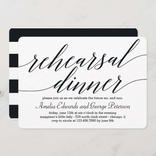 Modern script repetitie voor binnenste kaart (Voorkant / Achterkant)