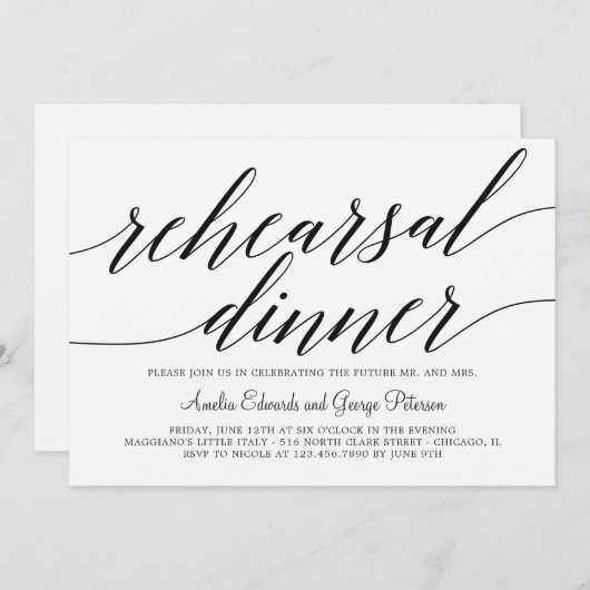 Modern script repetitie voor binnenste kaart (Voorkant / Achterkant)