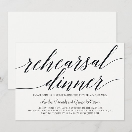 Modern script repetitie voor binnenste kaart (Voorkant / Achterkant)