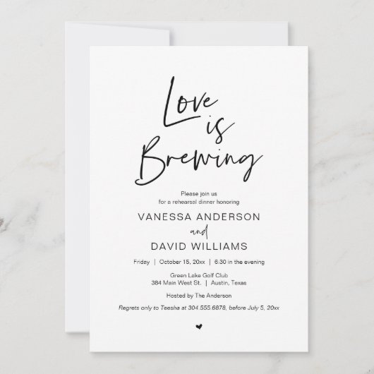 Modern script, repetitief diner en Partij Kaart (Voorkant)