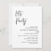 Modern script, repetitief diner en party Invitati Kaart (Voorkant)