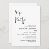 Modern script, repetitief diner en party Invitati Kaart (Voorkant / Achterkant)