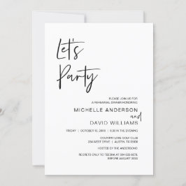 Modern script, repetitief diner en party Invitati Kaart