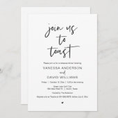 Modern script, repetitief diner en party Invitati Kaart (Voorkant / Achterkant)