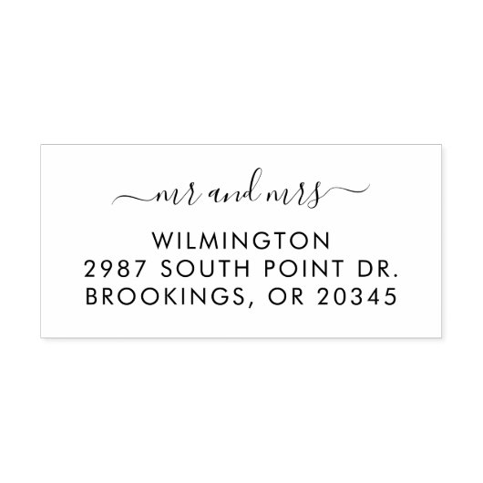 Modern script retouradres rubberstempel (Afrduk)