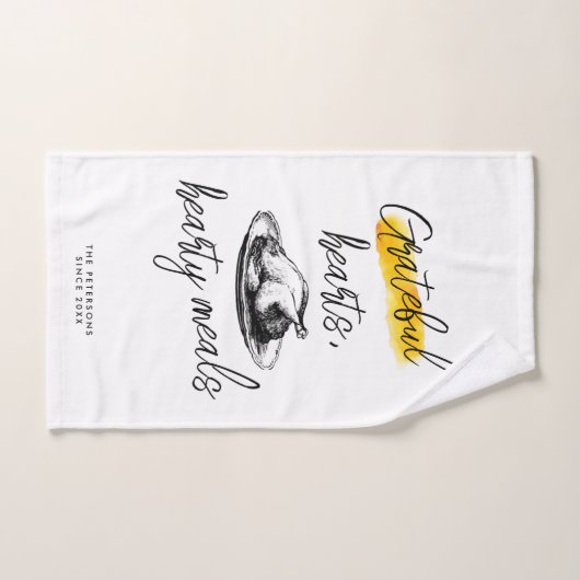 Modern Script Retro Turkije Grateful Thanksgiving Handdoek (Handdoek)