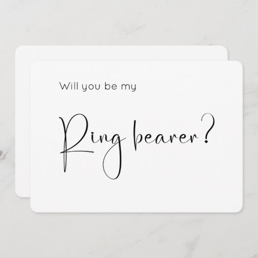 Modern Script Ring Drager voorstel uitnodiging (Voorkant / Achterkant)