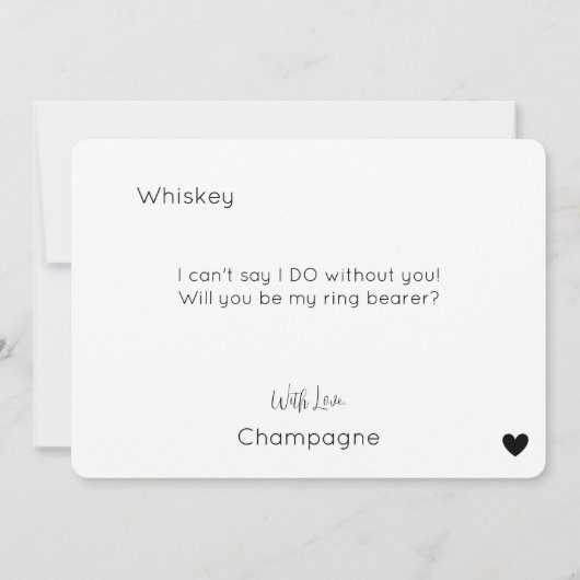 Modern Script Ring Drager voorstel uitnodiging (Achterkant)