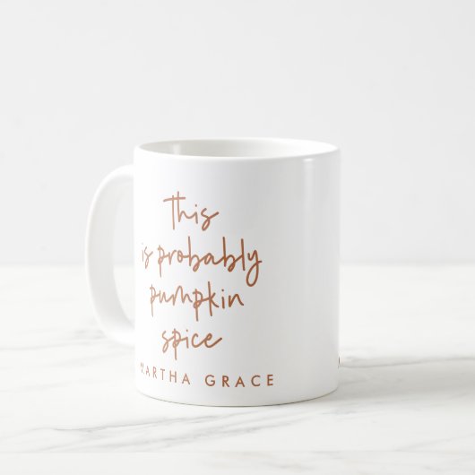 modern script roestterracotta koffiemok (Voorkant links)