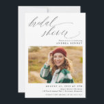 Modern Script Romantic Photo Vrijgezellenfeest Kaart<br><div class="desc">Deze moderne fotobrudale doucheuitnodiging kenmerkt een foto van de bruid-aan-moet-worden in paren gerangschikt met een elegant romantisch manuscript.</div>