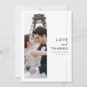 Modern Script Romantische 3 foto bruiloft Bedankkaart (Voorkant)