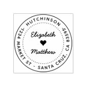 Modern Script Ronde Bruiloft Retouradres Rubberstempel (Afrduk)