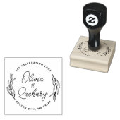 Modern Script Ronde Huwelijksadres Rubberstempel (Gestempeld)