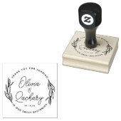 Modern Script Ronde Trouw Dankjewel Rubberstempel (Gestempeld)