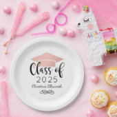 Modern Script Roos Gold 2025 Custom Afstuderen Papieren Bordje (Feest)