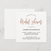 Modern script | Roos Gold Bridal Shower Kaart (Voorkant / Achterkant)