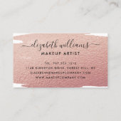 Modern Script Roos Gold Foil Brushstroke Visitekaartje (Achterkant)