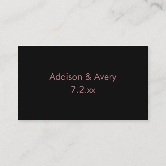 Modern Script Roos Gold op zwart Bedankt Invoegen Informatiekaartje (Achterkant)