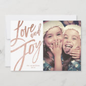 Modern script | Roos Gold | Vakantieknopkaart Kaart (Voorkant)