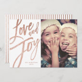 Modern script | Roos Gold | Vakantieknopkaart Kaart (Voorkant / Achterkant)