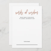 Modern Script Roos Gold Vrijgezellenfeest Advice K Advieskaart (Voorkant / Achterkant)