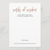 Modern Script Roos Gold Vrijgezellenfeest Advice K Advieskaart (Voorkant)