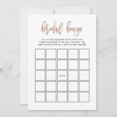 Modern script | Roos Gold Vrijgezellenfeest Bingo  Kaart (Voorkant)