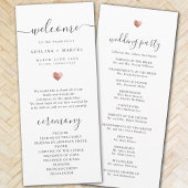 Modern Script Roos Gold Welcome Wedding Program Programmakaart