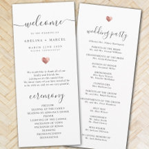 Modern Script Roos Gold Welcome Wedding Program