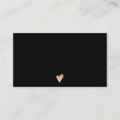 Modern script roos gouden folie zwarte orde dank u visitekaartje (Achterkant)