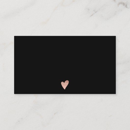 Modern script roos gouden folie zwarte orde dank u visitekaartje (Achterkant)